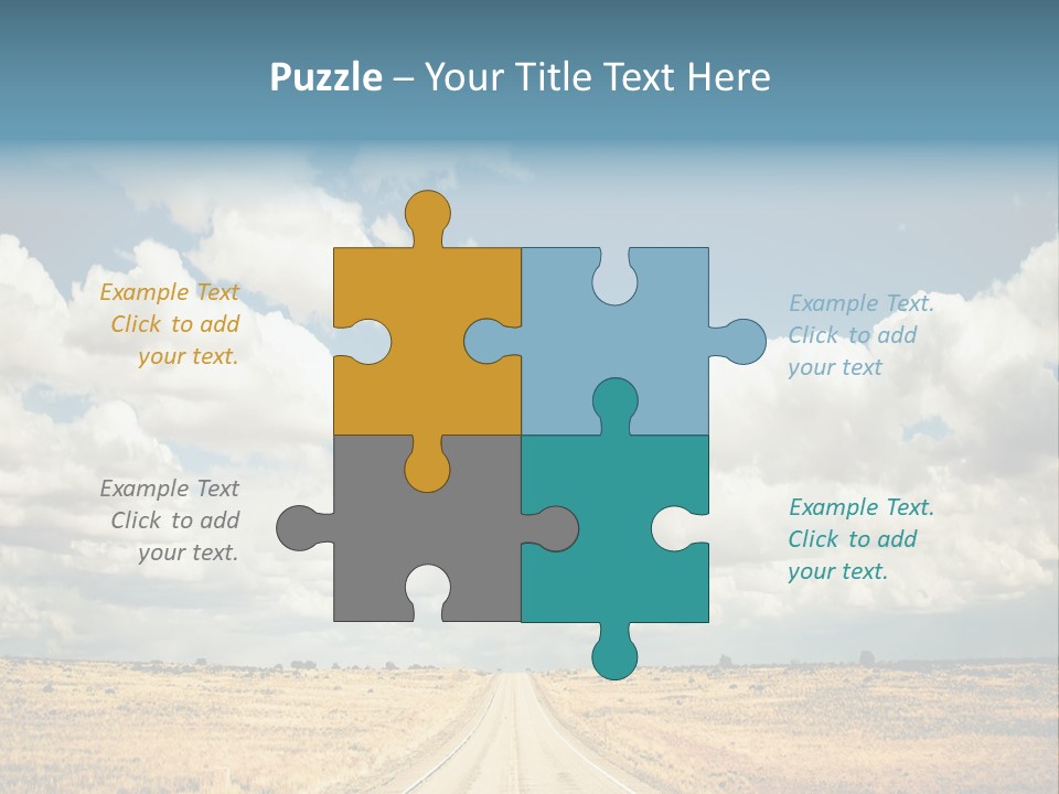 Vibrant Image Of Highway And Blue Sky PowerPoint Template