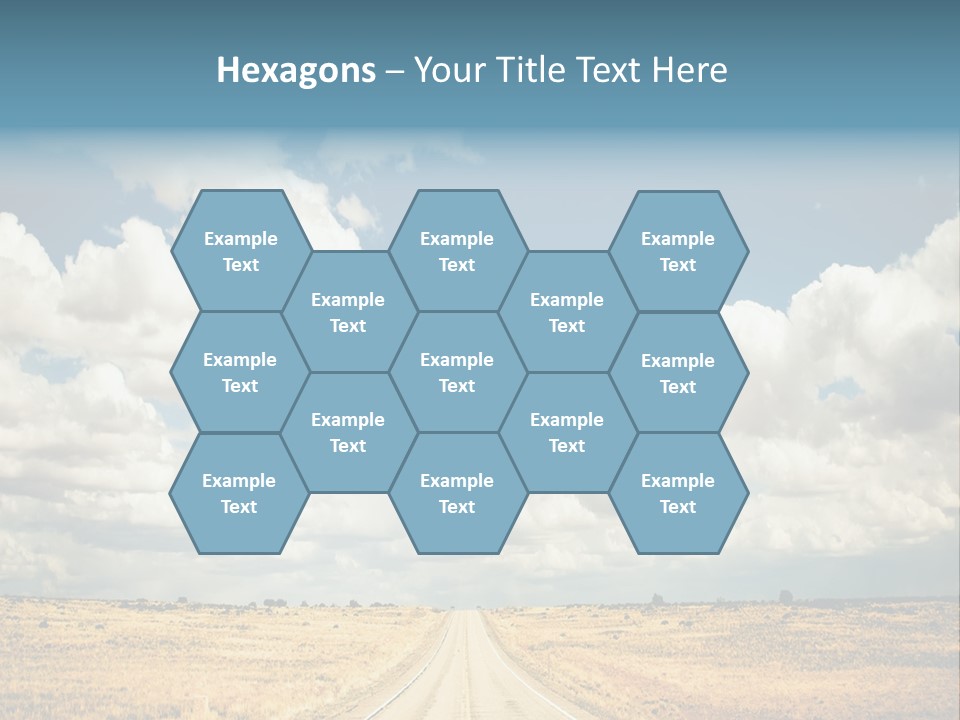 Vibrant Image Of Highway And Blue Sky PowerPoint Template