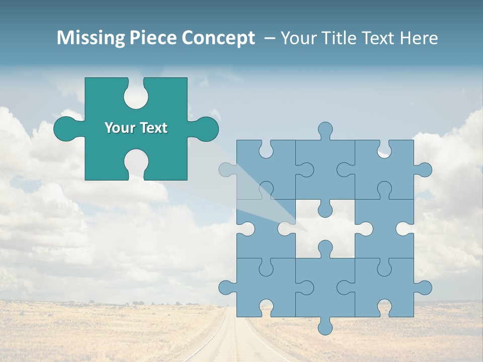 Vibrant Image Of Highway And Blue Sky PowerPoint Template