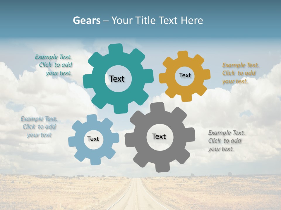 Vibrant Image Of Highway And Blue Sky PowerPoint Template