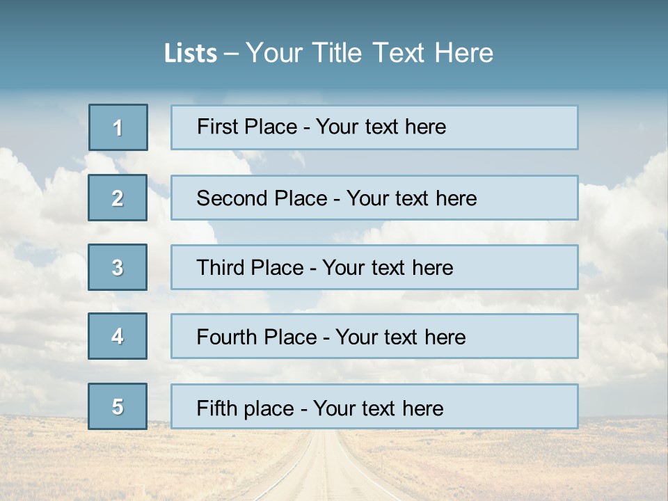 Vibrant Image Of Highway And Blue Sky PowerPoint Template