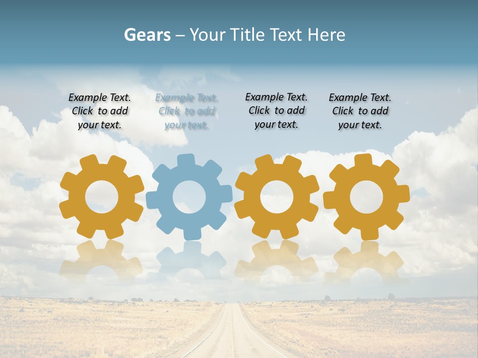 Vibrant Image Of Highway And Blue Sky PowerPoint Template