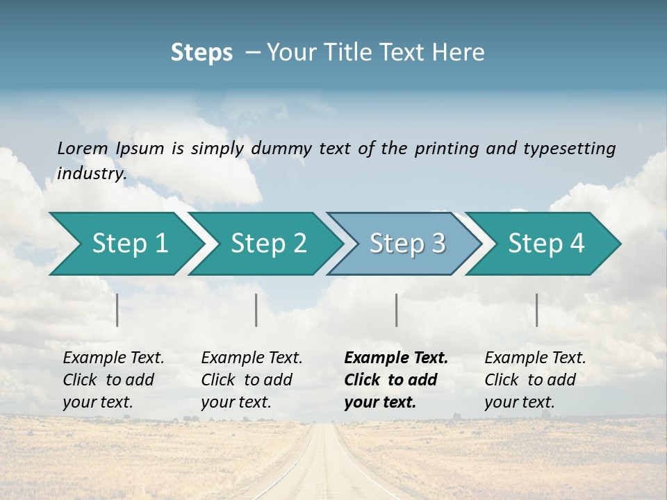 Vibrant Image Of Highway And Blue Sky PowerPoint Template