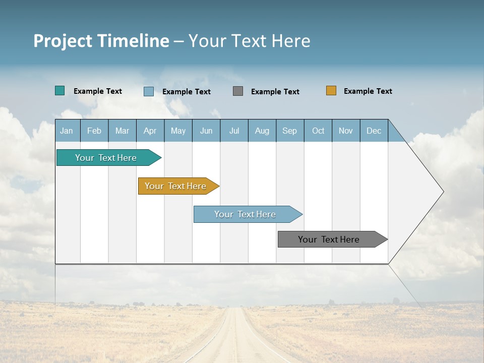 Vibrant Image Of Highway And Blue Sky PowerPoint Template
