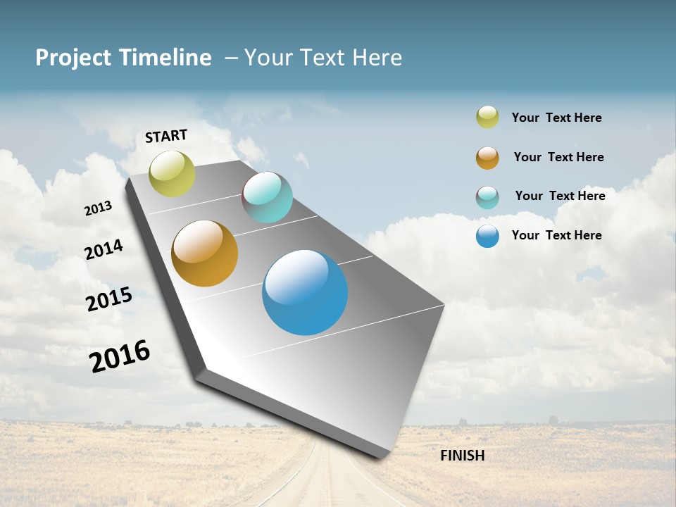 Vibrant Image Of Highway And Blue Sky PowerPoint Template