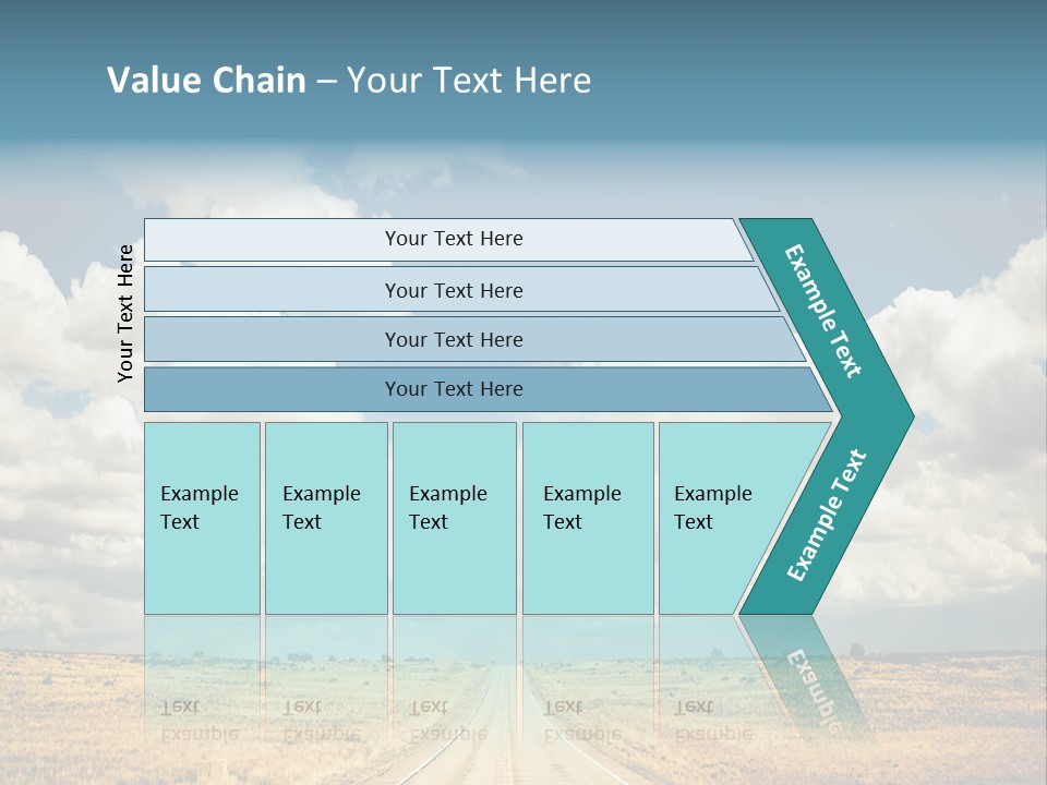 Vibrant Image Of Highway And Blue Sky PowerPoint Template