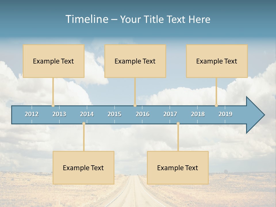 Vibrant Image Of Highway And Blue Sky PowerPoint Template