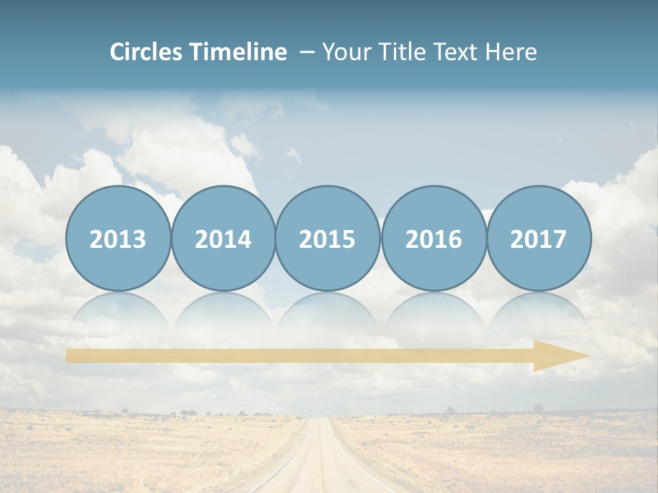 Vibrant Image Of Highway And Blue Sky PowerPoint Template