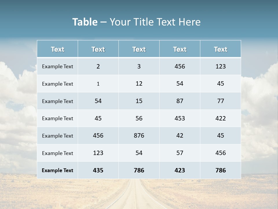 Vibrant Image Of Highway And Blue Sky PowerPoint Template