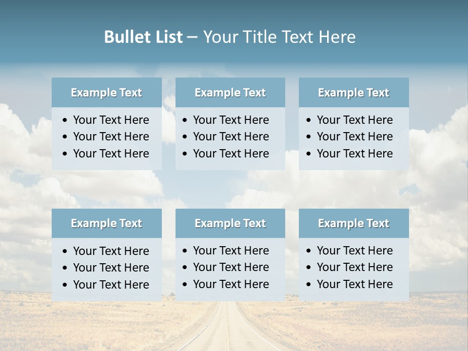 Vibrant Image Of Highway And Blue Sky PowerPoint Template