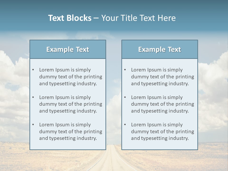 Vibrant Image Of Highway And Blue Sky PowerPoint Template