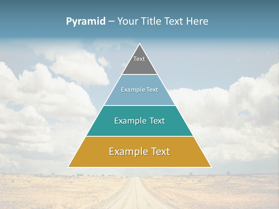 Vibrant Image Of Highway And Blue Sky PowerPoint Template