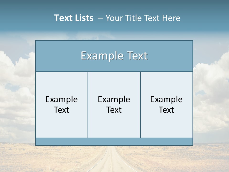 Vibrant Image Of Highway And Blue Sky PowerPoint Template