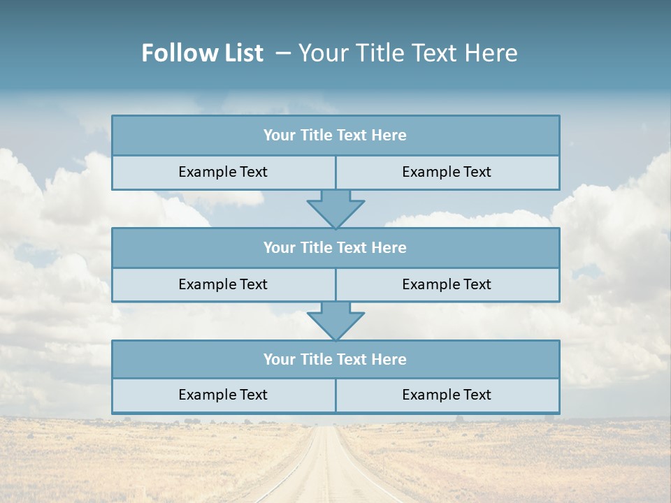 Vibrant Image Of Highway And Blue Sky PowerPoint Template