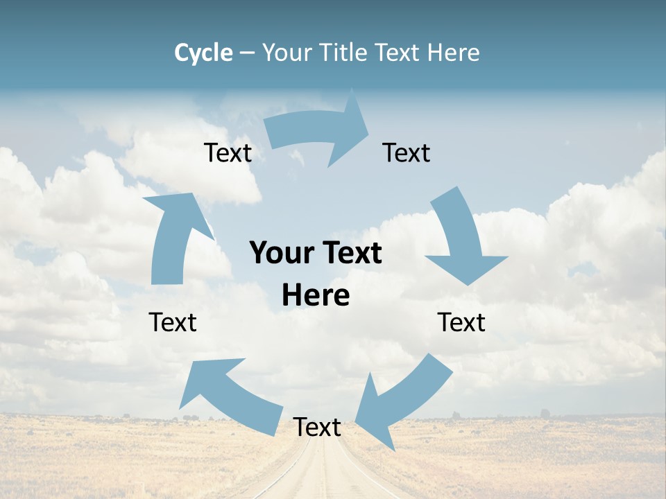 Vibrant Image Of Highway And Blue Sky PowerPoint Template