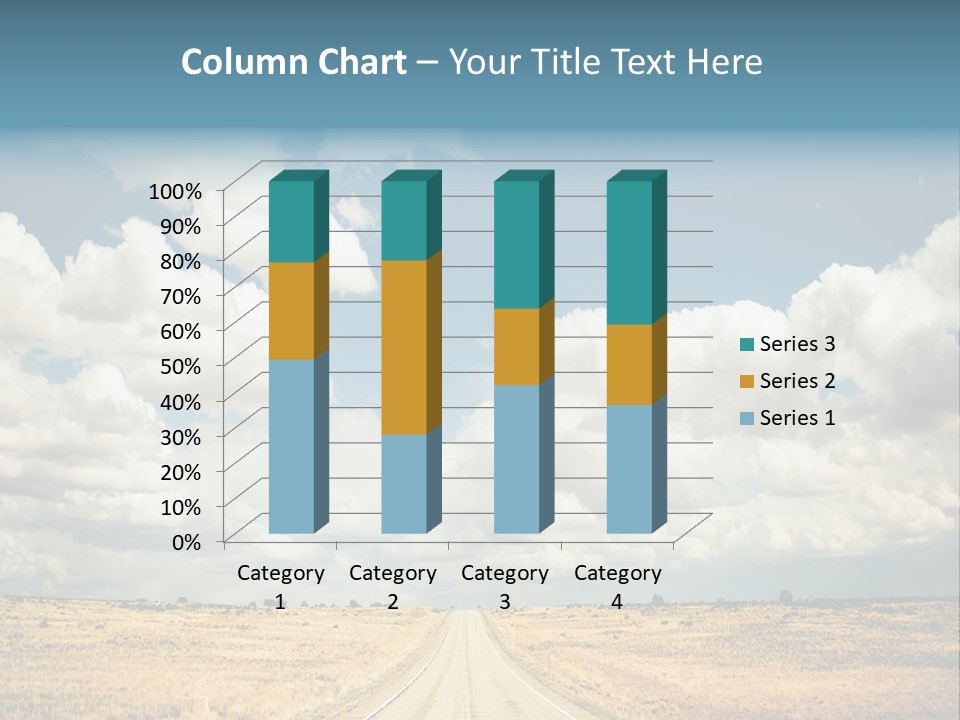 Vibrant Image Of Highway And Blue Sky PowerPoint Template