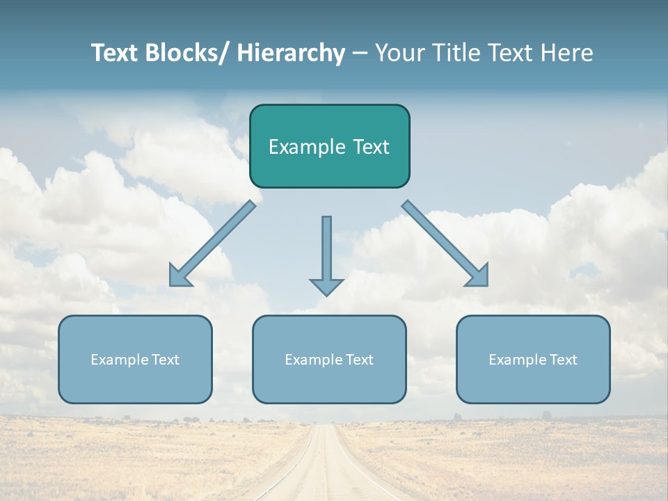 Vibrant Image Of Highway And Blue Sky PowerPoint Template