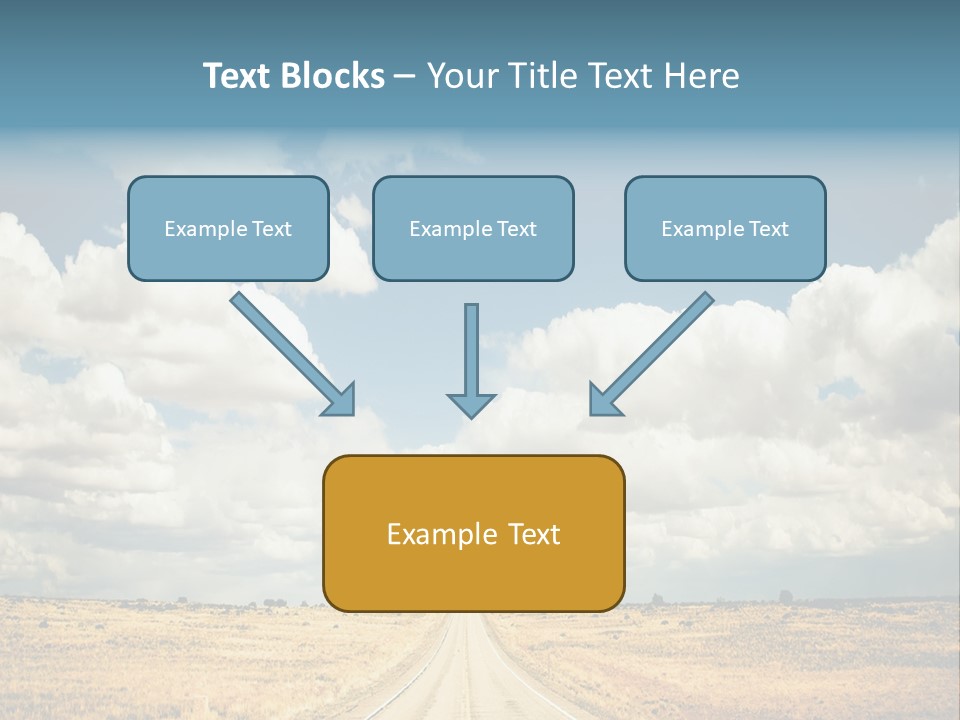 Vibrant Image Of Highway And Blue Sky PowerPoint Template
