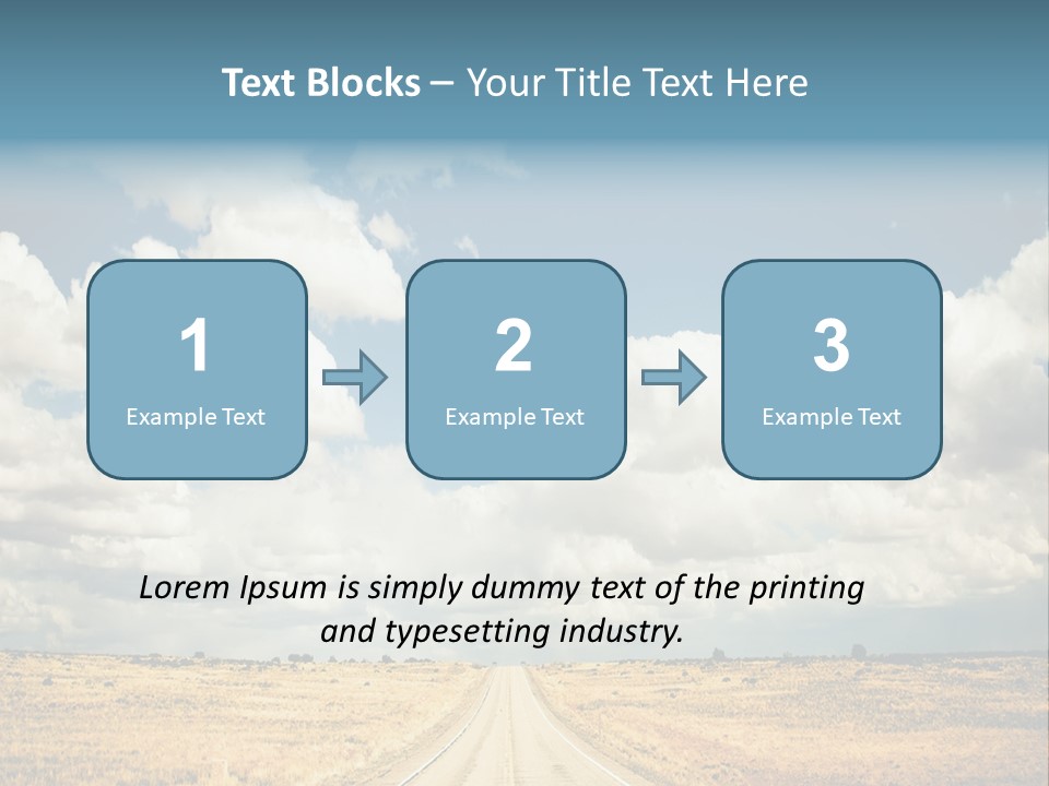 Vibrant Image Of Highway And Blue Sky PowerPoint Template