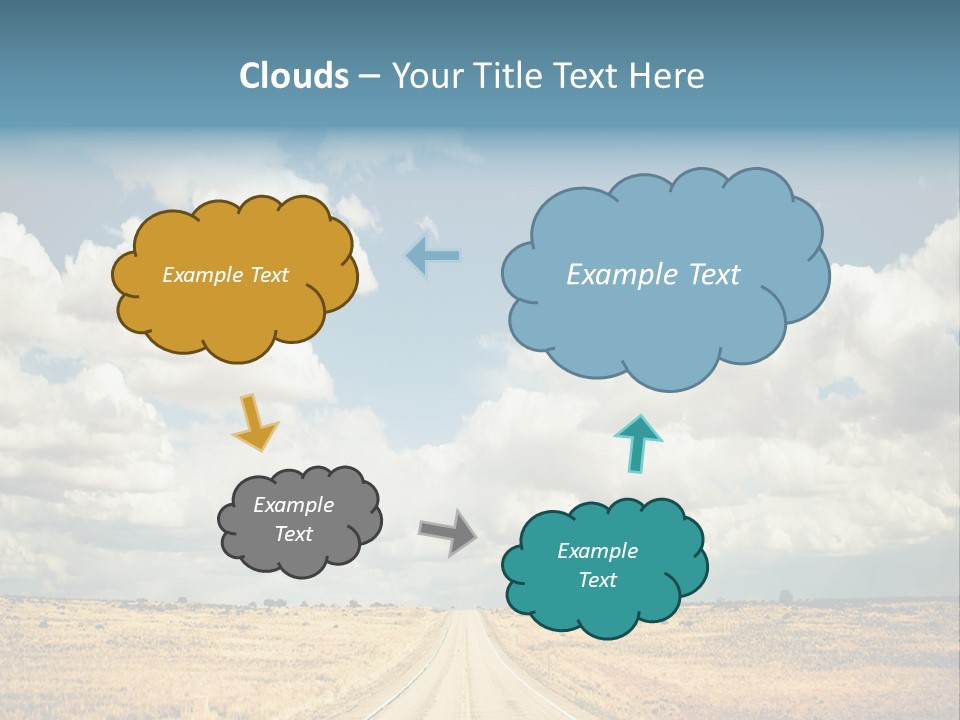 Vibrant Image Of Highway And Blue Sky PowerPoint Template