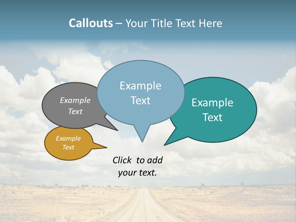 Vibrant Image Of Highway And Blue Sky PowerPoint Template