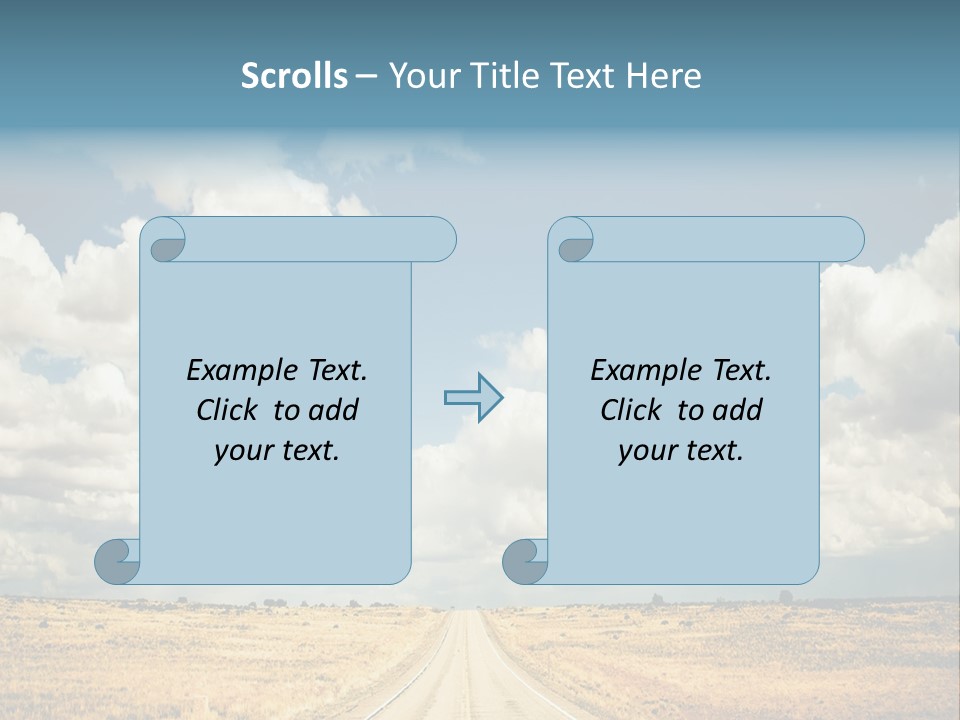 Vibrant Image Of Highway And Blue Sky PowerPoint Template