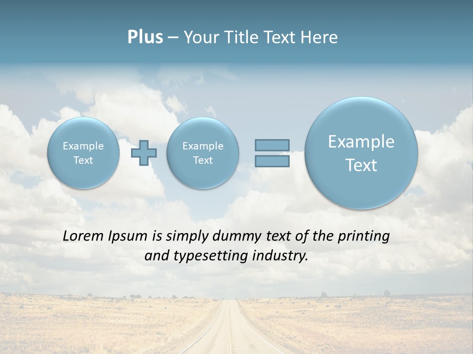 Vibrant Image Of Highway And Blue Sky PowerPoint Template