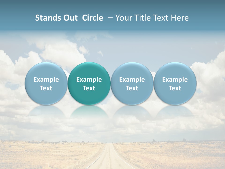 Vibrant Image Of Highway And Blue Sky PowerPoint Template