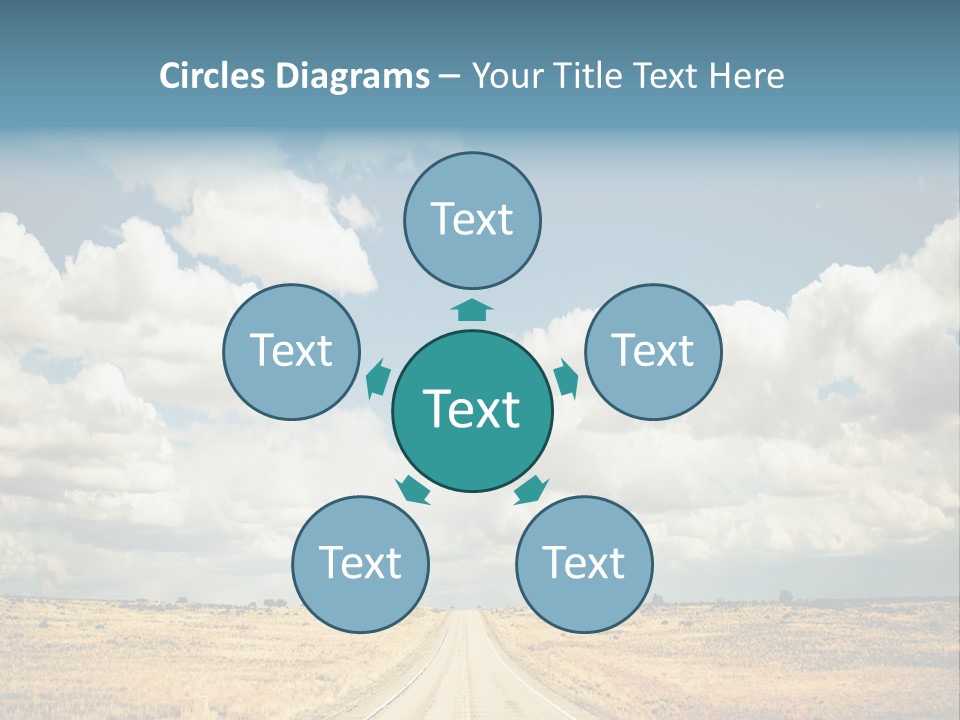 Vibrant Image Of Highway And Blue Sky PowerPoint Template