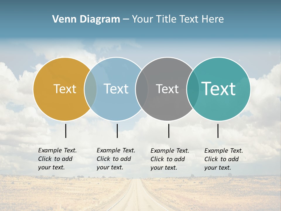 Vibrant Image Of Highway And Blue Sky PowerPoint Template
