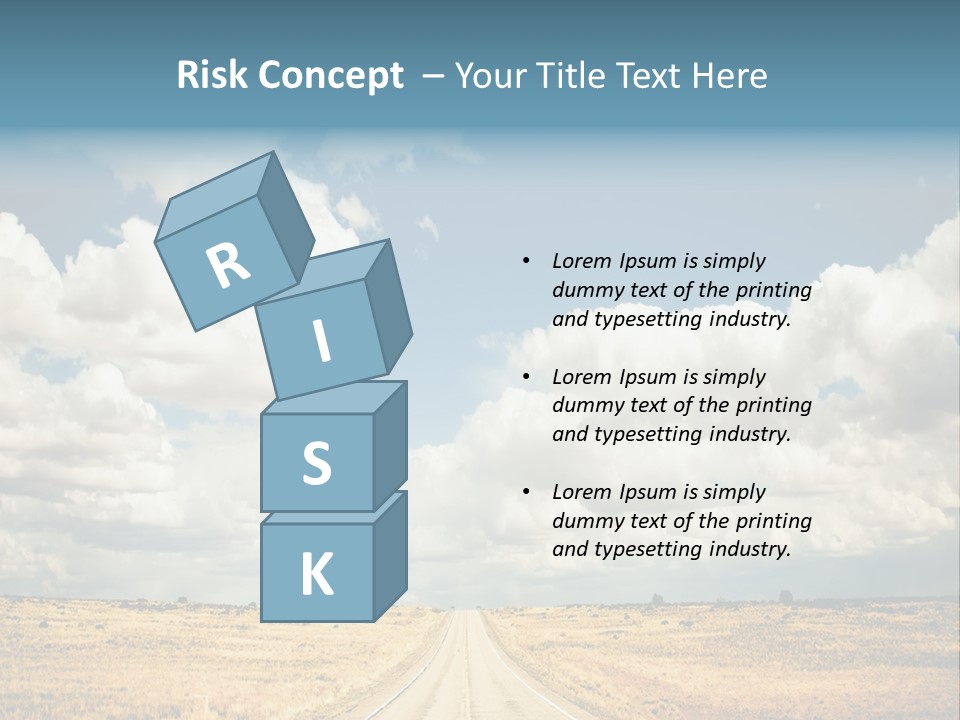 Vibrant Image Of Highway And Blue Sky PowerPoint Template