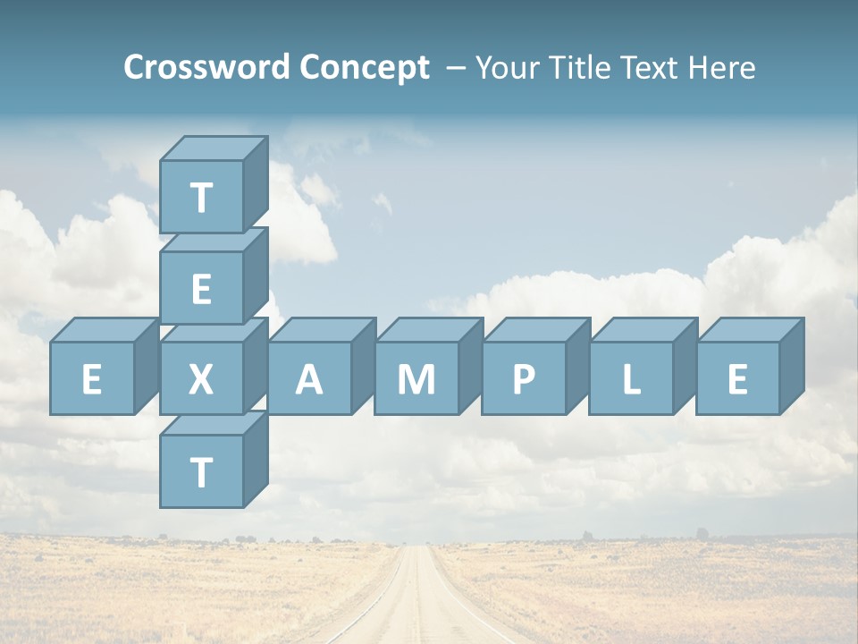 Vibrant Image Of Highway And Blue Sky PowerPoint Template