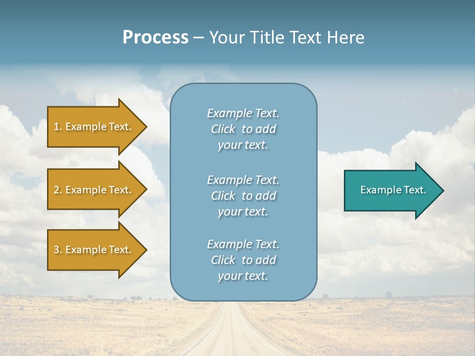 Vibrant Image Of Highway And Blue Sky PowerPoint Template