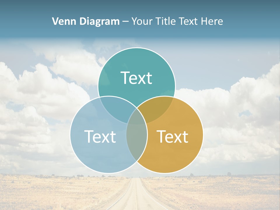 Vibrant Image Of Highway And Blue Sky PowerPoint Template