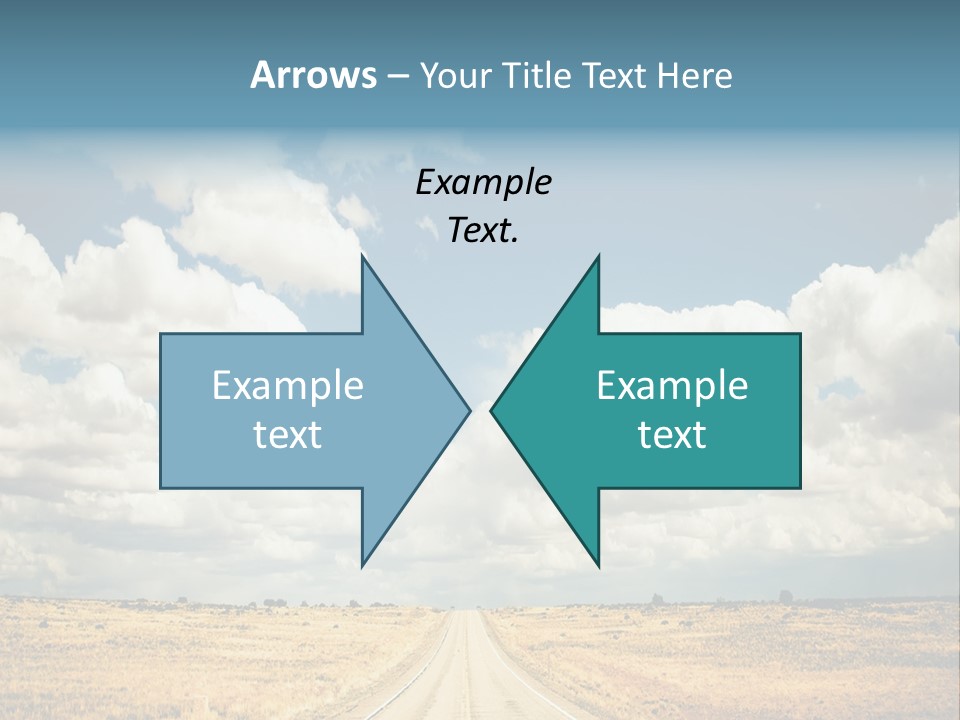 Vibrant Image Of Highway And Blue Sky PowerPoint Template