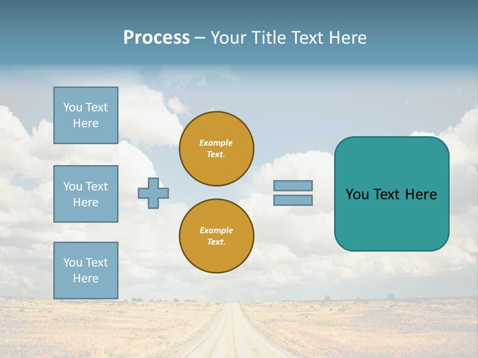 Vibrant Image Of Highway And Blue Sky PowerPoint Template