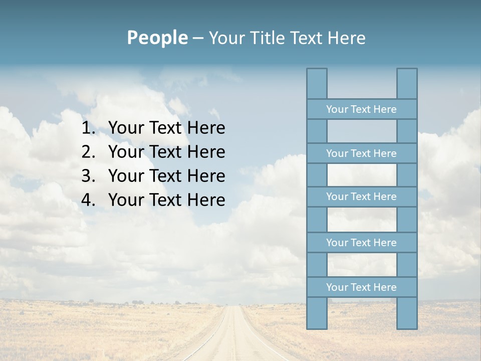 Vibrant Image Of Highway And Blue Sky PowerPoint Template