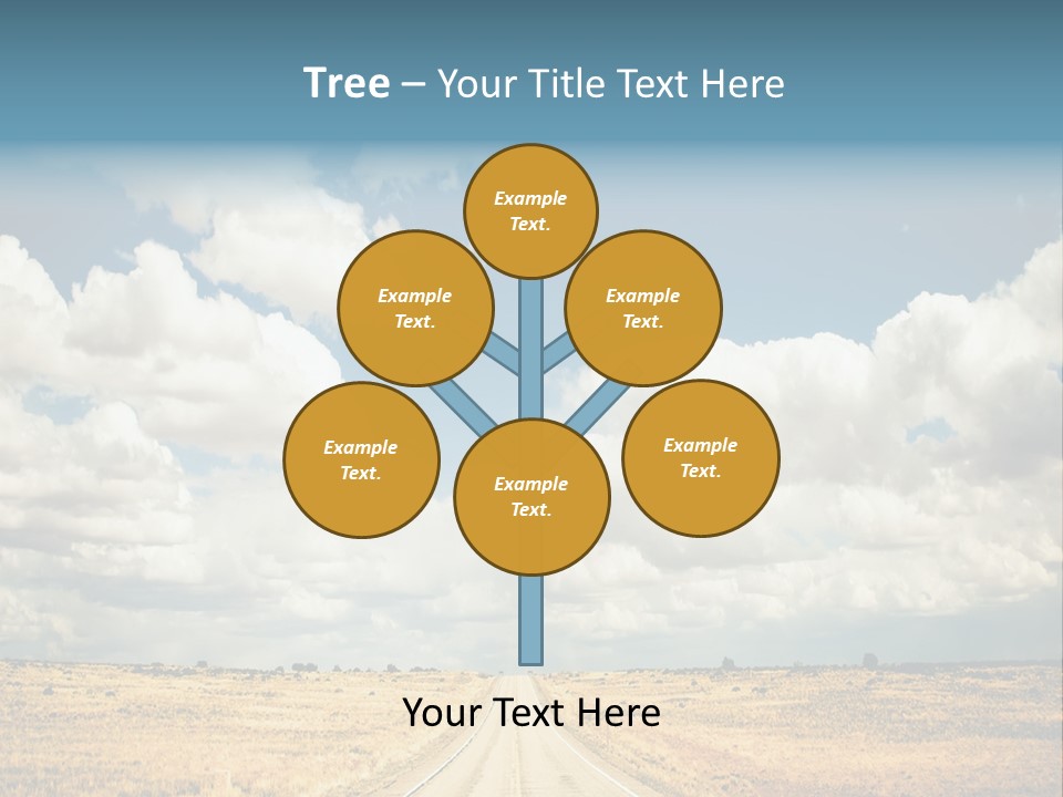 Vibrant Image Of Highway And Blue Sky PowerPoint Template