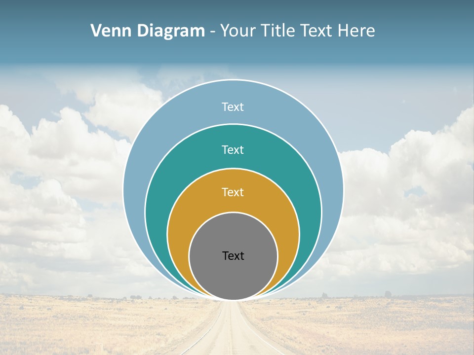 Vibrant Image Of Highway And Blue Sky PowerPoint Template