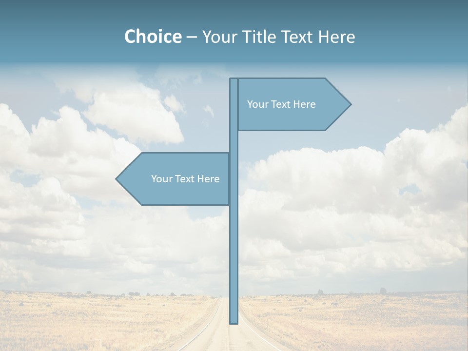 Vibrant Image Of Highway And Blue Sky PowerPoint Template