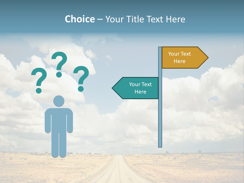 Vibrant Image Of Highway And Blue Sky PowerPoint Template