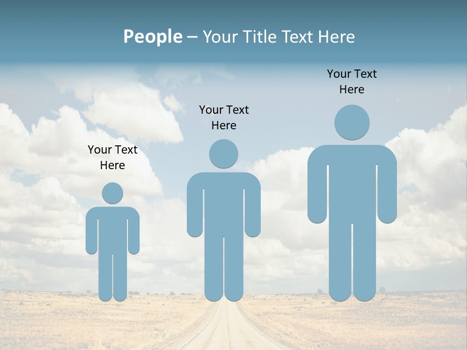 Vibrant Image Of Highway And Blue Sky PowerPoint Template