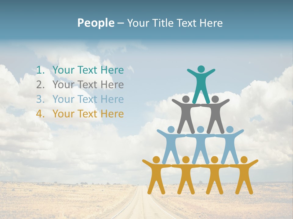 Vibrant Image Of Highway And Blue Sky PowerPoint Template