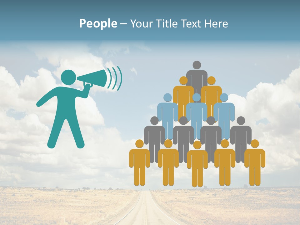 Vibrant Image Of Highway And Blue Sky PowerPoint Template