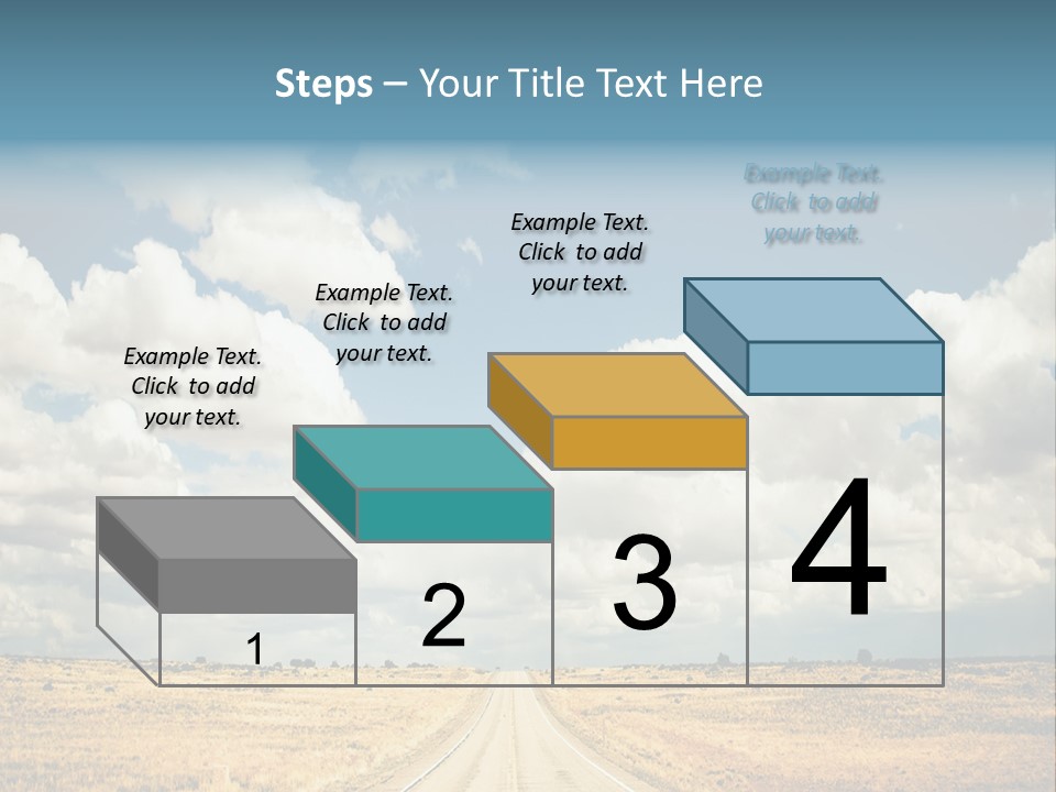 Vibrant Image Of Highway And Blue Sky PowerPoint Template