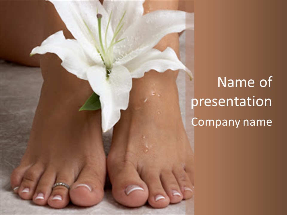 Wet Feet And Madonna Lily PowerPoint Template