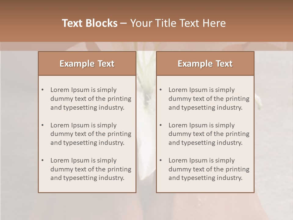 Wet Feet And Madonna Lily PowerPoint Template