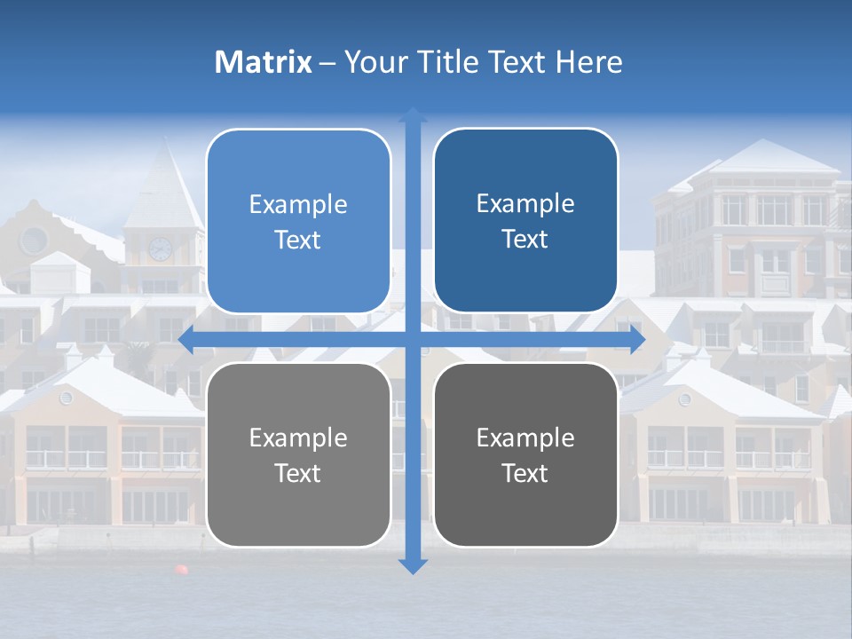 Bermudian Style Architecture In Condominiums Along The Waterfront In Hamilton. Bermuda. PowerPoint Template