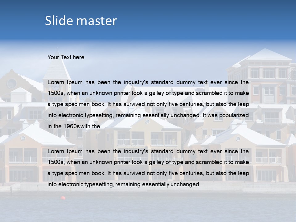 Bermudian Style Architecture In Condominiums Along The Waterfront In Hamilton. Bermuda. PowerPoint Template