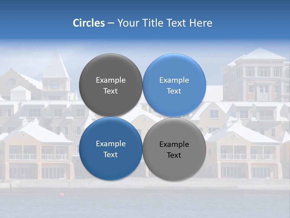 Bermudian Style Architecture In Condominiums Along The Waterfront In Hamilton. Bermuda. PowerPoint Template